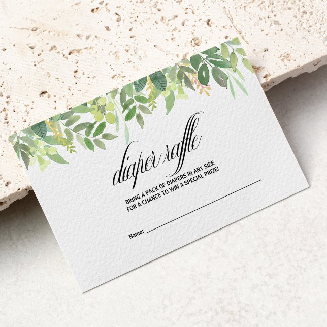 Greenery Summer Destination Diaper Raffle Enclosure Card (Creator Uploaded)