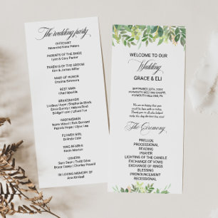 Greenery Summer Destination Wedding Program