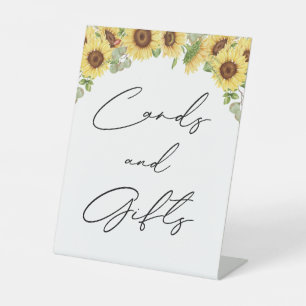 Greenery Sunflower Cards Gifts Baby Shower Pedestal Sign