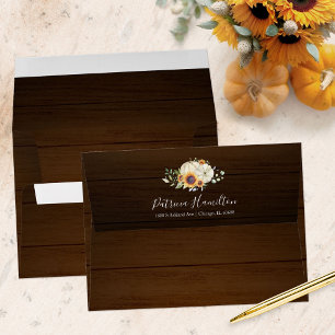 Greenery Sunflowers Fall Bridal Shower Envelope