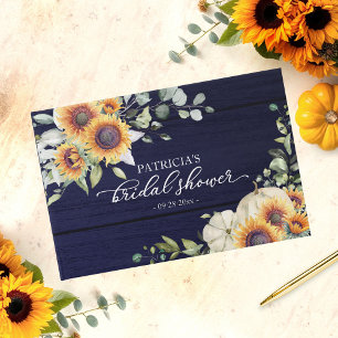 Greenery Sunflowers Pumpkin Fall Bridal Shower Guest Book