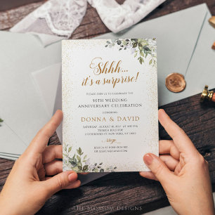 Greenery Surprise Anniversary Invitation -  EAC202