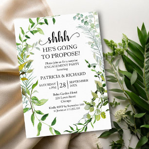 Greenery Surprise Engagement Party Invitation
