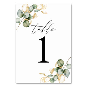Greenery table number