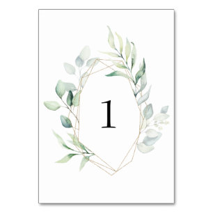 Greenery Table Number 1 Weddings