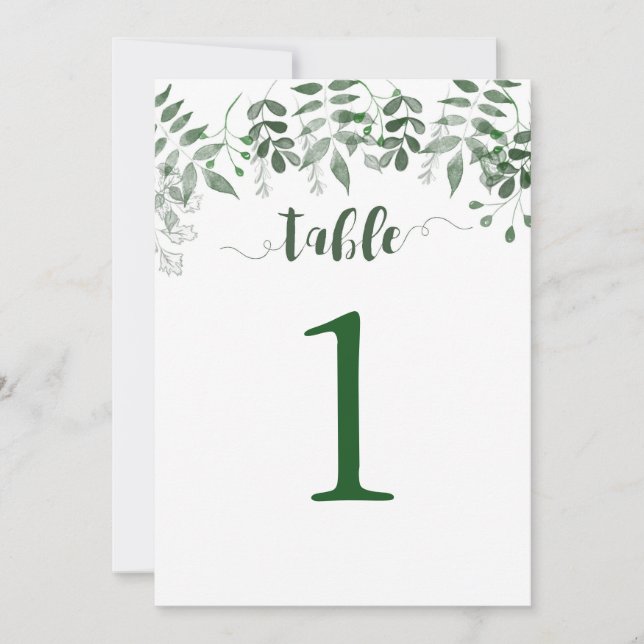 Greenery Table Number 5x7 (Front)