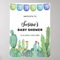 Greenery Taco Fiesta Cactus Baby Shower Welcome