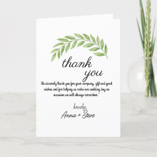 Greenery Thank you cards, Editable Thank You Cards