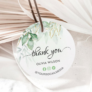 Greenery Thank you Favour Tags