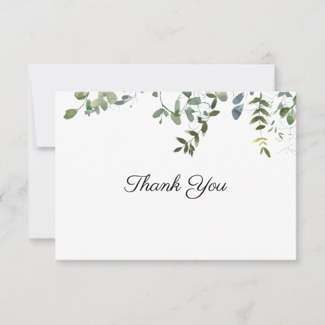 Greenery Thank You Note Card (Front)