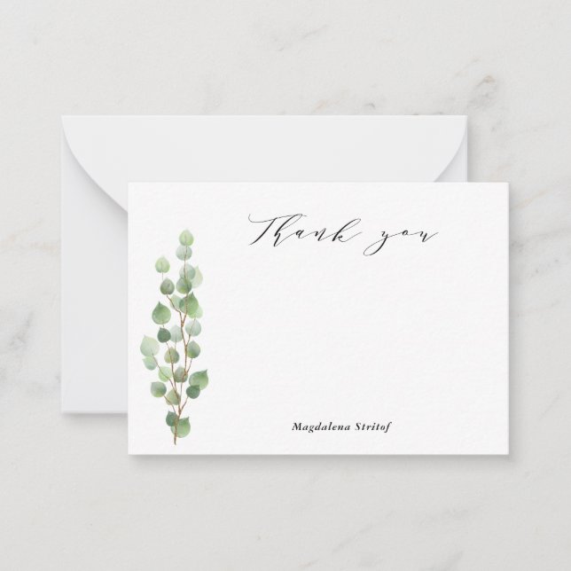 Greenery Thank you Note Cards (Front)