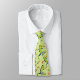 Greenery Tree-Frog Pattern Design Tie