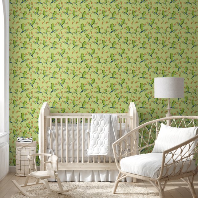 Greenery Tree-Frog Pattern Design Wallpaper (Kids)
