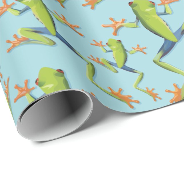 Greenery Tree-Frog Pattern Design  Wrapping Paper (Roll Corner)