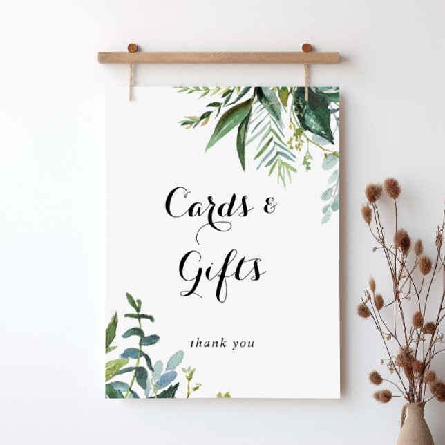Greenery Tropical Calligraphy Cards and Gifts Sign (Creator Uploaded)
