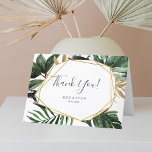 Greenery Tropical Wedding Thank You Card<br><div class="desc">Modern Thank you greenery tropical wedding card.</div>