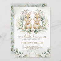 Greenery Twin Bunny Baby Shower Easter Rabbit