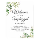 Greenery Unplugged Wedding Ceremony Sign