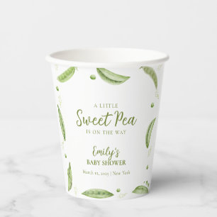Greenery Veggie Sweet Pea In Pod Baby Shower Paper Cups