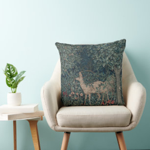 Greenery, Victorian Era Tapestry by Henry Dearle Cushion