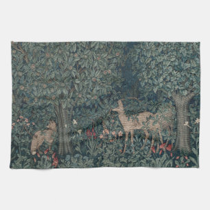 Greenery, Victorian Era Tapestry by Henry Dearle Tea Towel