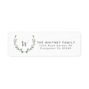 Greenery Vine Watercolor   Elegant & Minimal Return Address Label