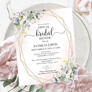 Greenery Virtual Bridal Shower Budget Invitation