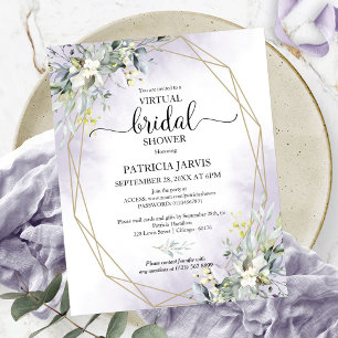 Greenery Virtual Bridal Shower Budget Invitation