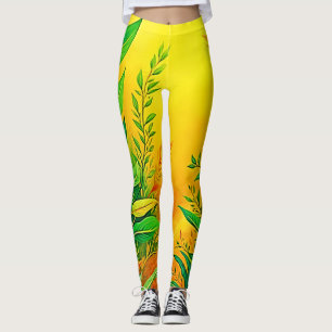 Greenery Warm Glow Art Leggings