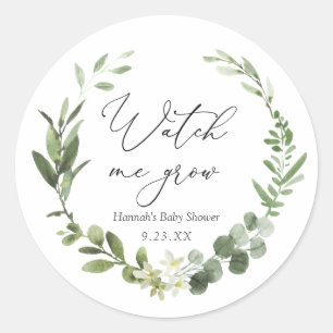 Greenery Watch me Grow Plant Favour Classic Round Sticker