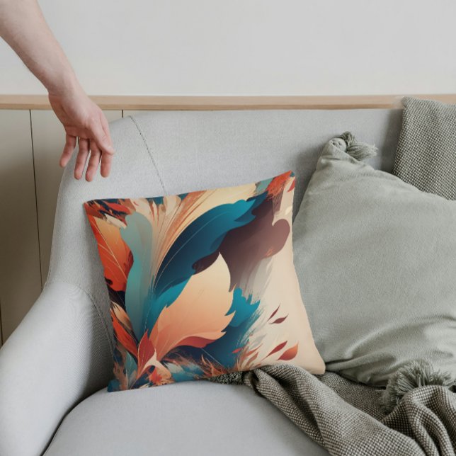 Greenery Watercolor Botanic Leaves Throw Pillow (Creator Uploaded)