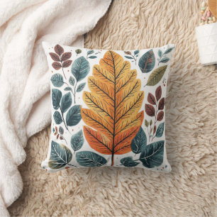 Greenery Watercolor Botanical Leaves Cushion