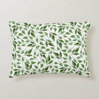 Greenery Watercolor Botanical Leaves Pattern  Decorative Cushion