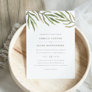 Greenery   Watercolor Botanical Wedding Invitation