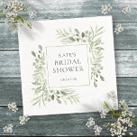 Greenery Watercolor Bridal Shower Napkin<br><div class="desc">Featuring delicate eucalyptus leaves,  these chic botanical paper napkins can be personalised with special event details. Designed by Thisisnotme©</div>