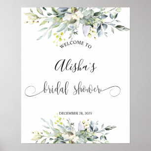  Greenery Watercolor Bridal Shower Welcome sign