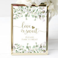 Greenery Watercolor Eucalyptus Love Is Sweet Sign