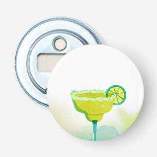 Greenery Watercolor Margarita Lime Bridal Shower Bottle Opener