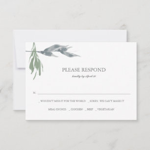 Greenery Watercolor RSVP Cards