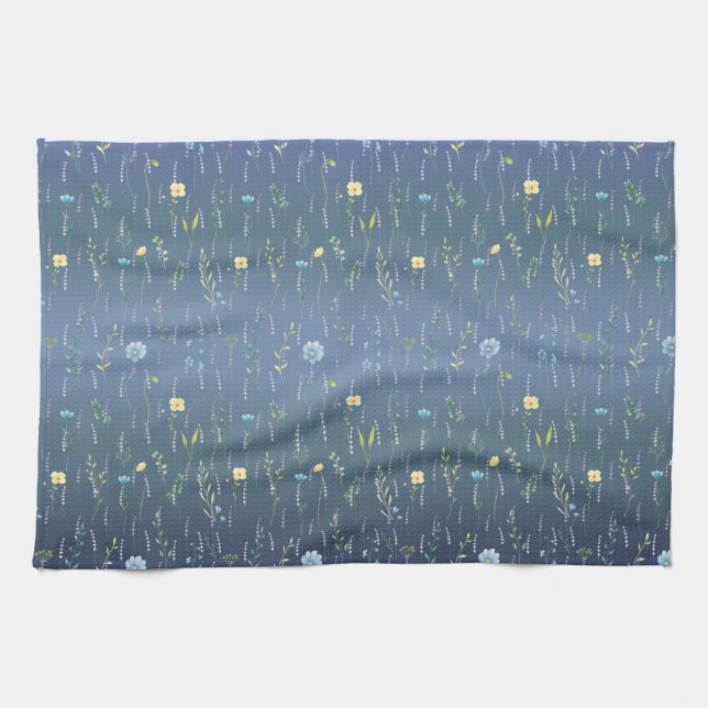 Greenery Watercolor Rustic Botanic floral flower Tea Towel (Horizontal)