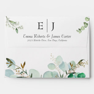 Greenery Wedding 5x7 Invitation Envelope