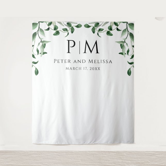 Greenery Wedding Backdrop Tapestry (Front)