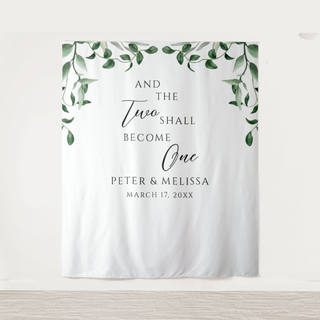 Greenery Wedding Backdrop Tapestry (Front)