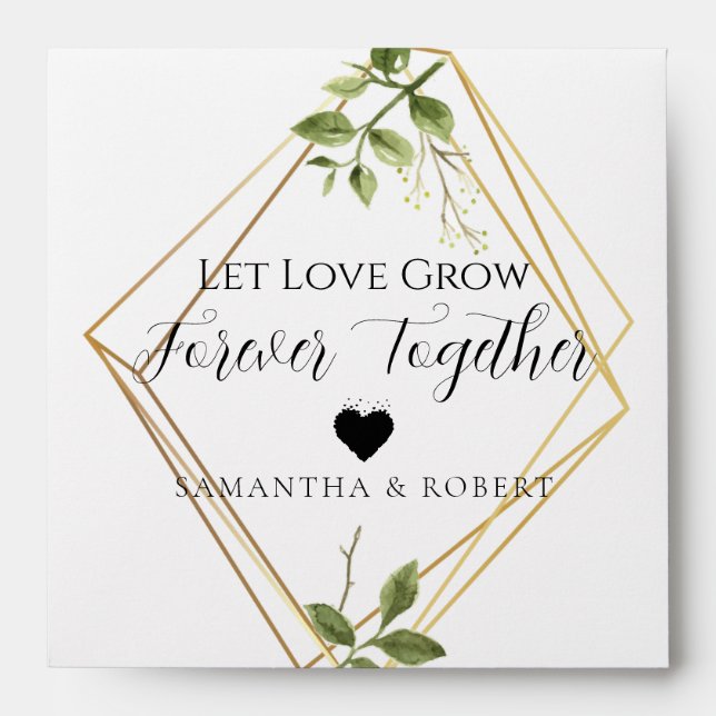 Greenery Wedding Bridal Favour Seeds Envelope (Front)