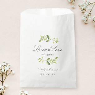Greenery Wedding Bridal Shower Face Mask Storage Favour Bag