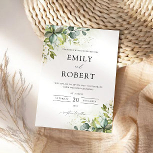 Greenery Wedding Ceremony Invitation