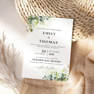 Greenery Wedding Ceremony Invitation