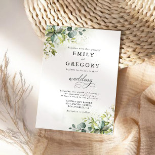 Greenery Wedding Ceremony Invitation