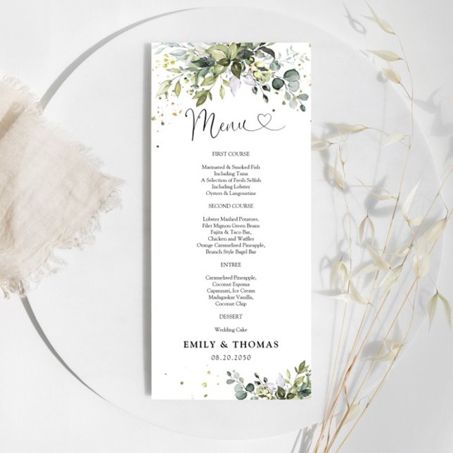 Greenery Wedding Ceremony Menu (Creator Uploaded)