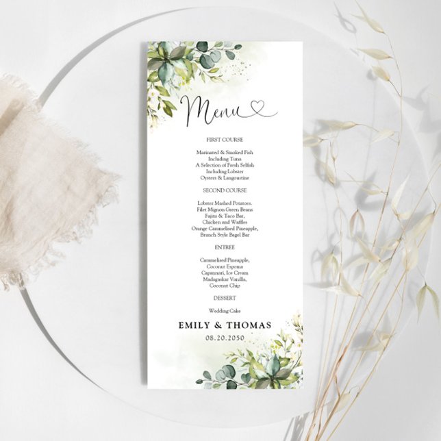 Greenery Wedding Ceremony Menu (Creator Uploaded)